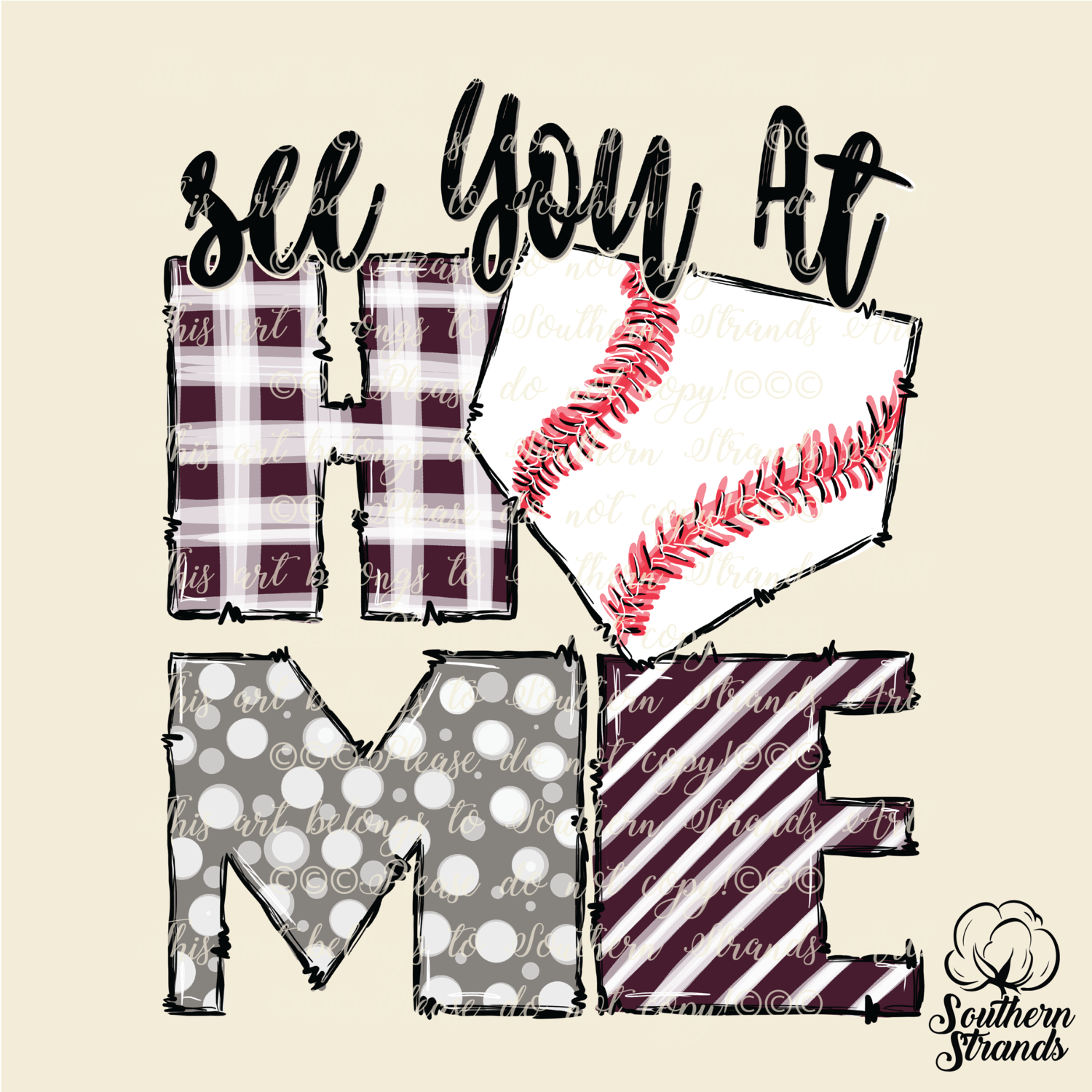 See You At Home - maroon and grey | DIGITAL DESIGN