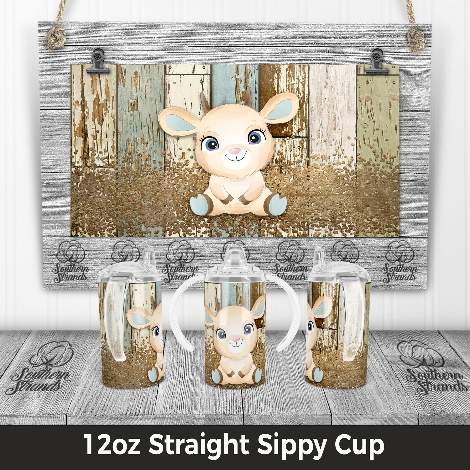 Farmhouse Goat - Blue - Sippy Cup | DIGITAL DESIGN