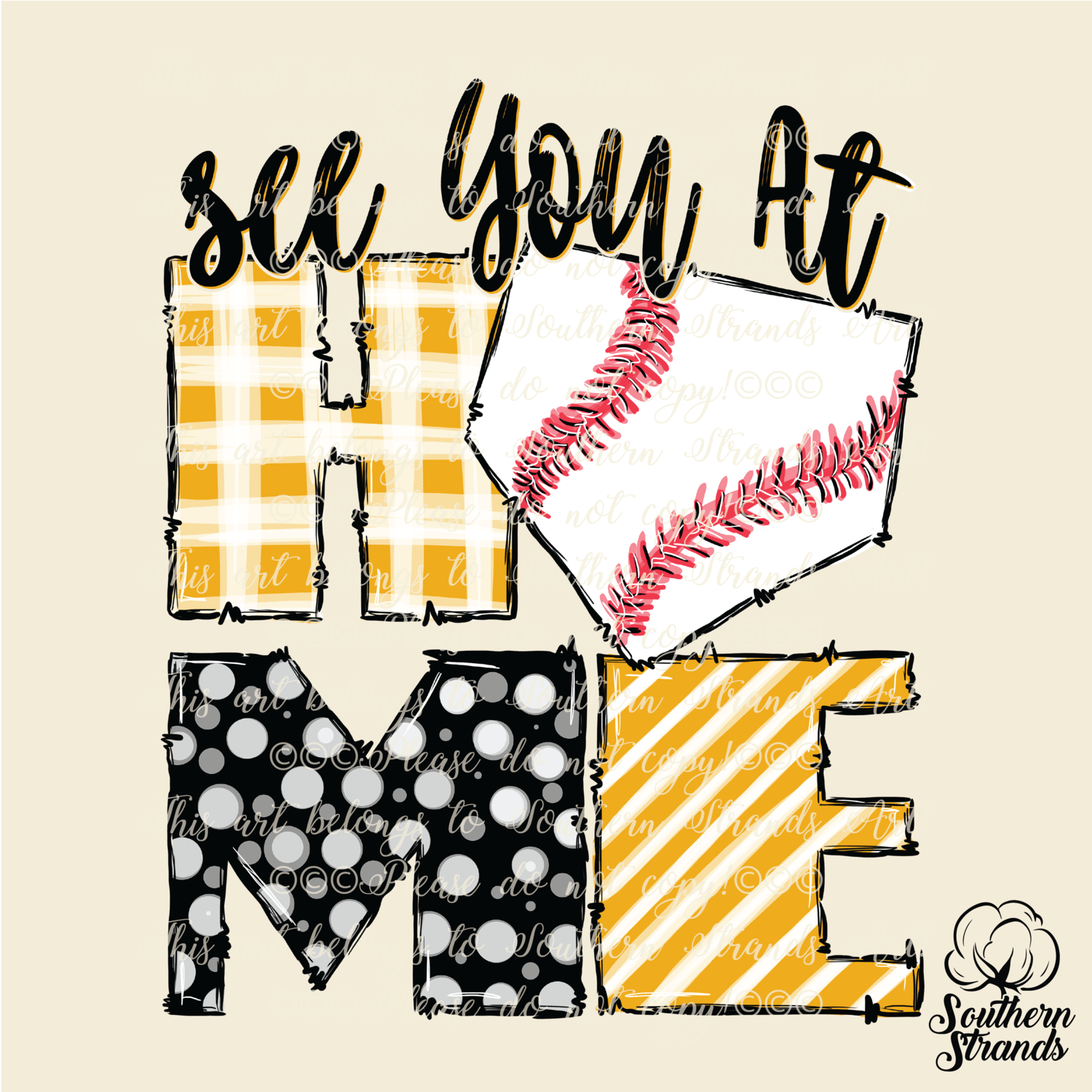 See You At Home - Black and Gold | DIGITAL DESIGN