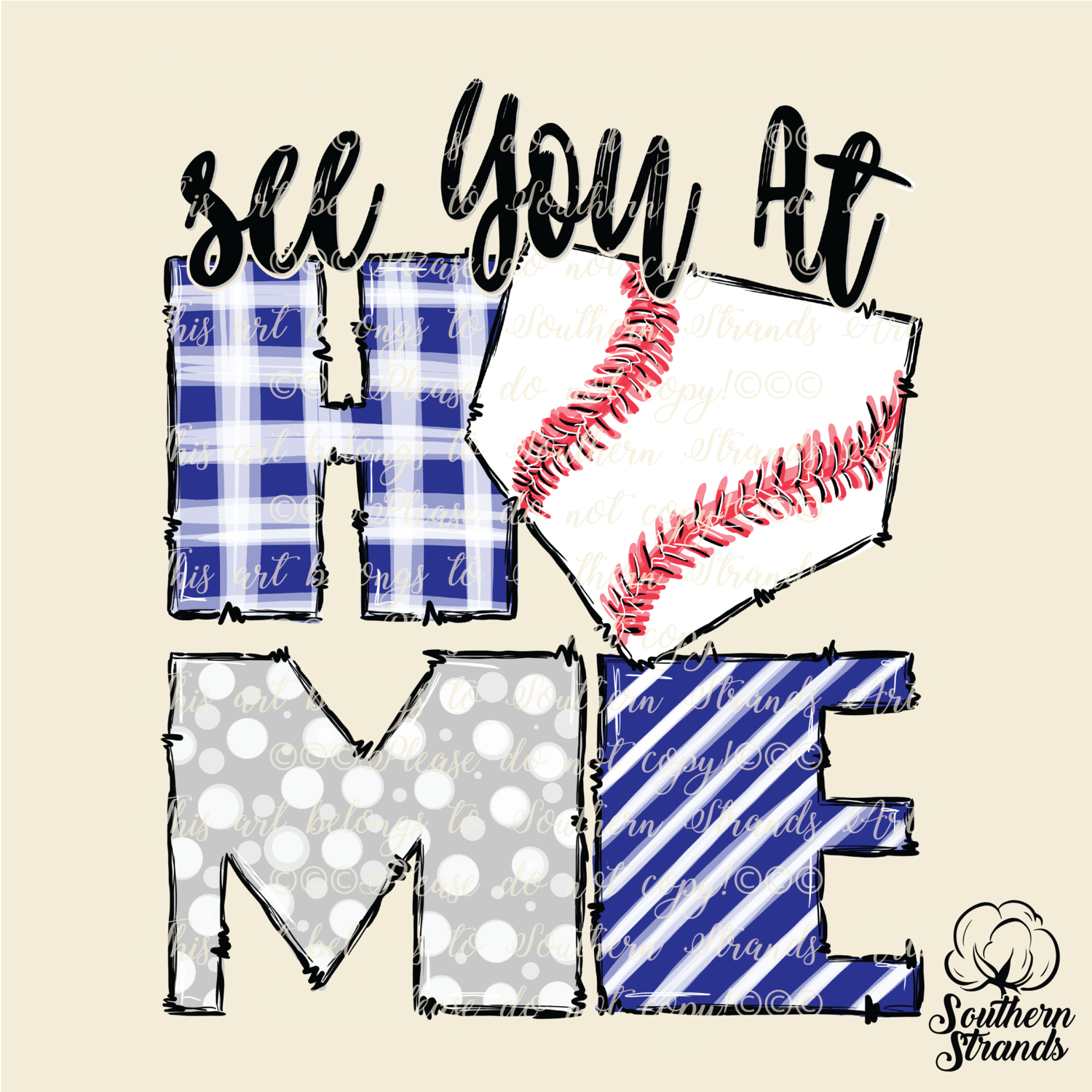 See You At Home - Blue and Grey | DIGITAL DESIGN