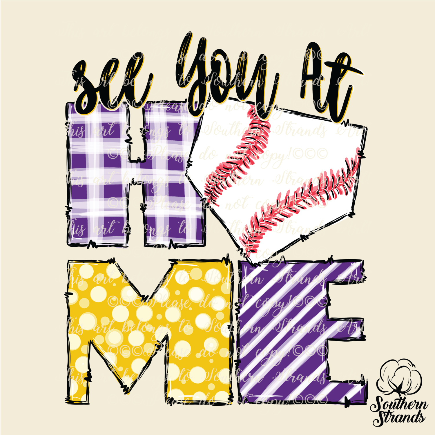 See You At Home - Purple and Gold | DIGITAL DESIGN