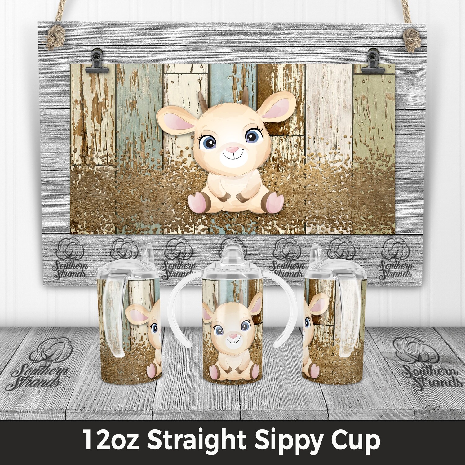 Farmhouse Goat - Pink - Sippy Cup | DIGITAL DESIGN