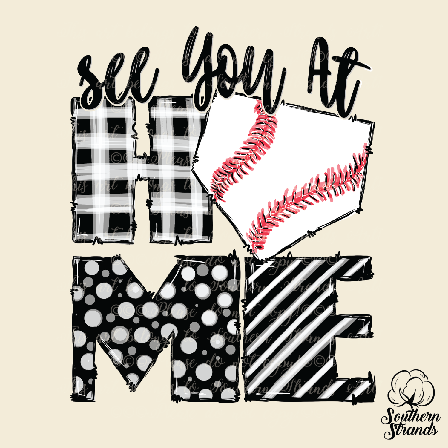 See You At Home - Black and White | DIGITAL DESIGN