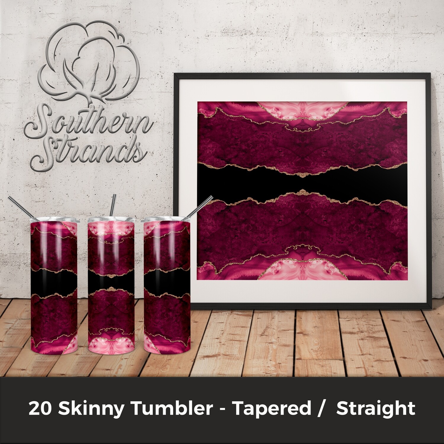 Hot Pink Agate Tumbler | DIGITAL DESIGN