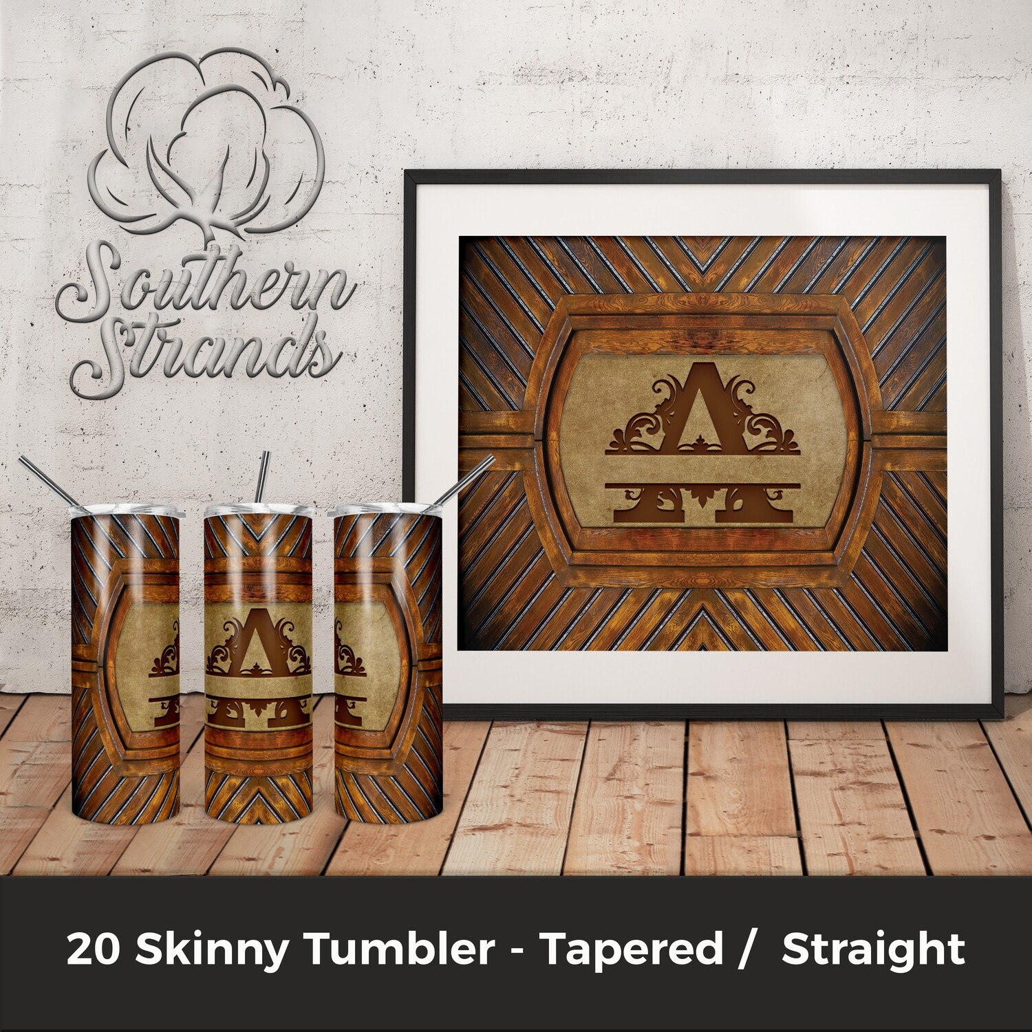 Split Monogram Tumbler - A | DIGITAL DESIGN