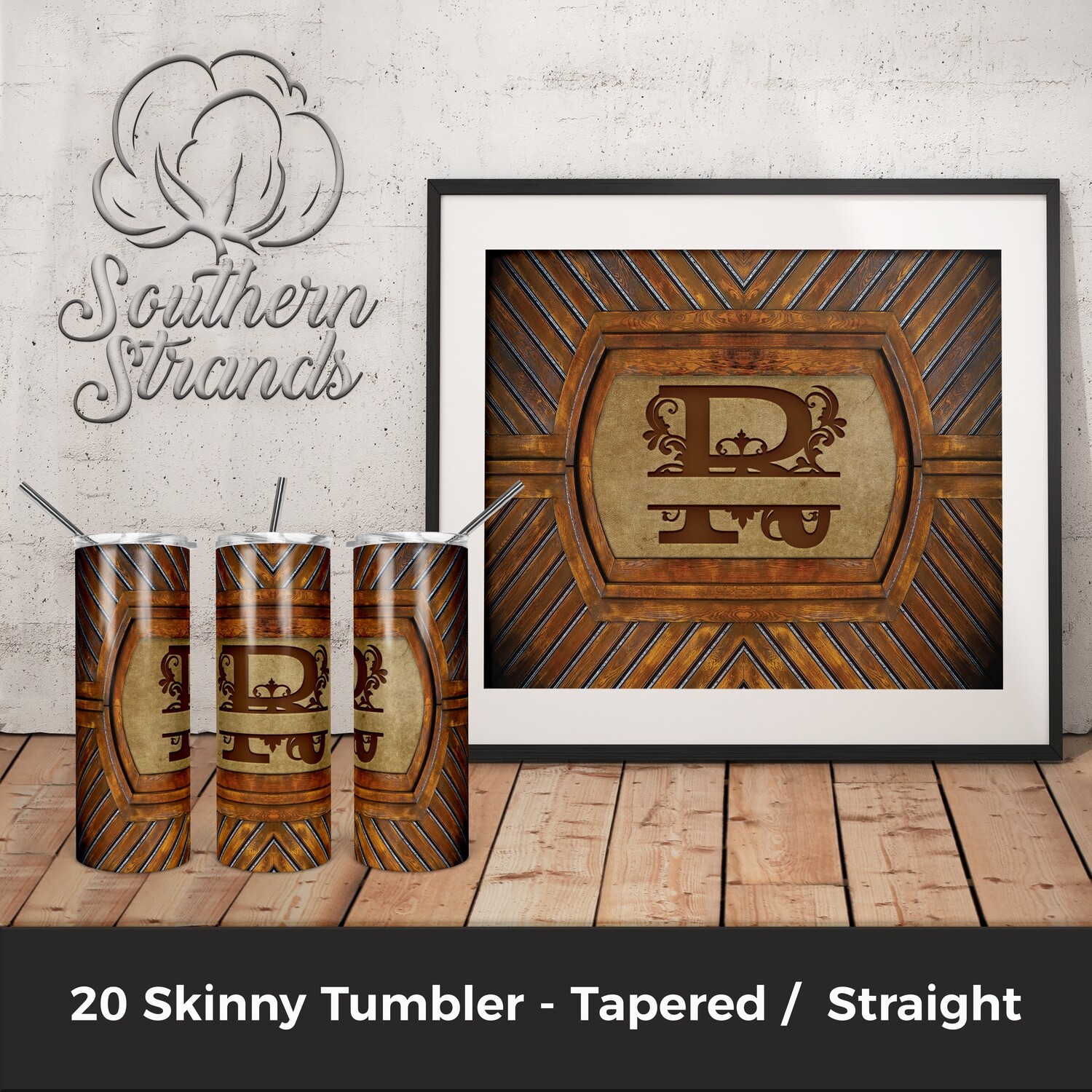 Split Monogram Tumbler - R | DIGITAL DESIGN