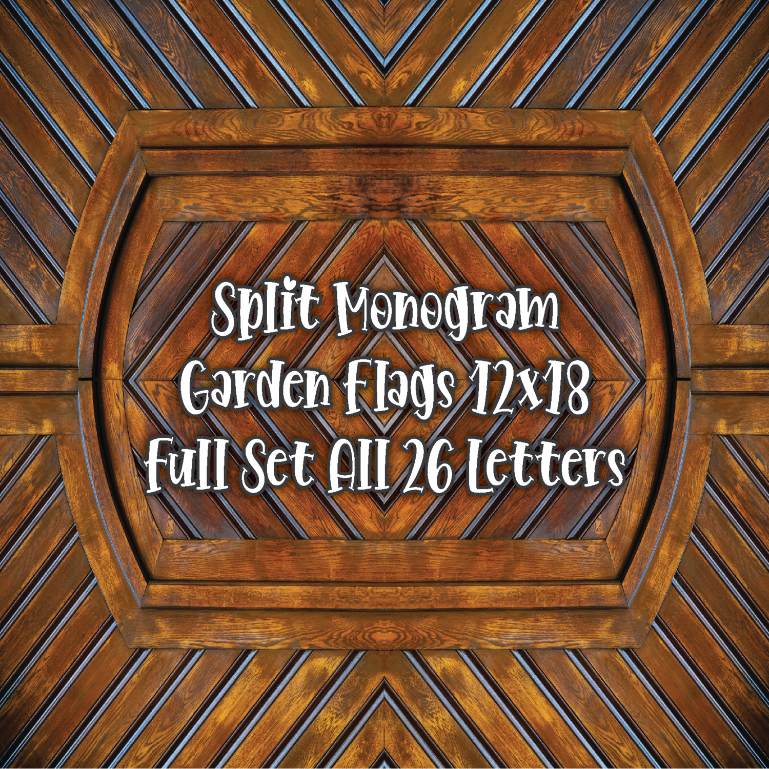 Split Monogram Garden Flag 12x18 FULL SET - NO TEXT | DIGITAL DESIGN