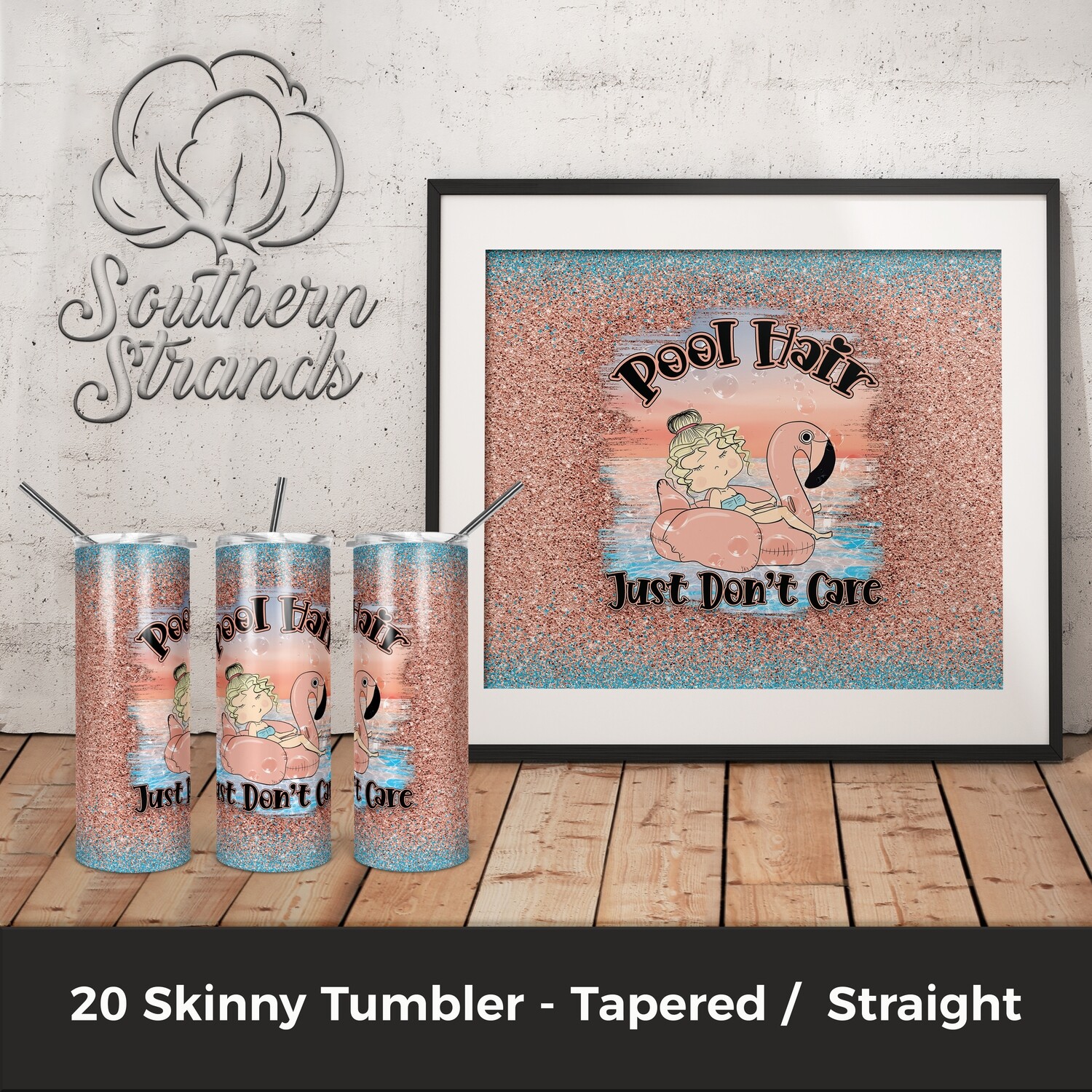 Pool Hair Just Don&#39;t Care Tumbler | DIGITAL DESIGN