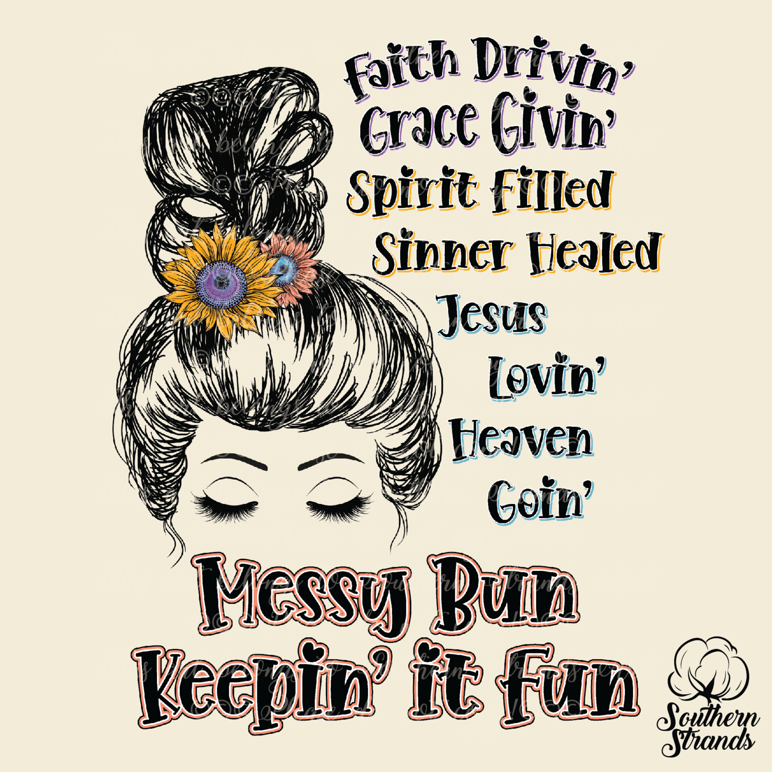 Messy Bun Keepin&#39; It Fun - Colored | DIGITAL DESIGN
