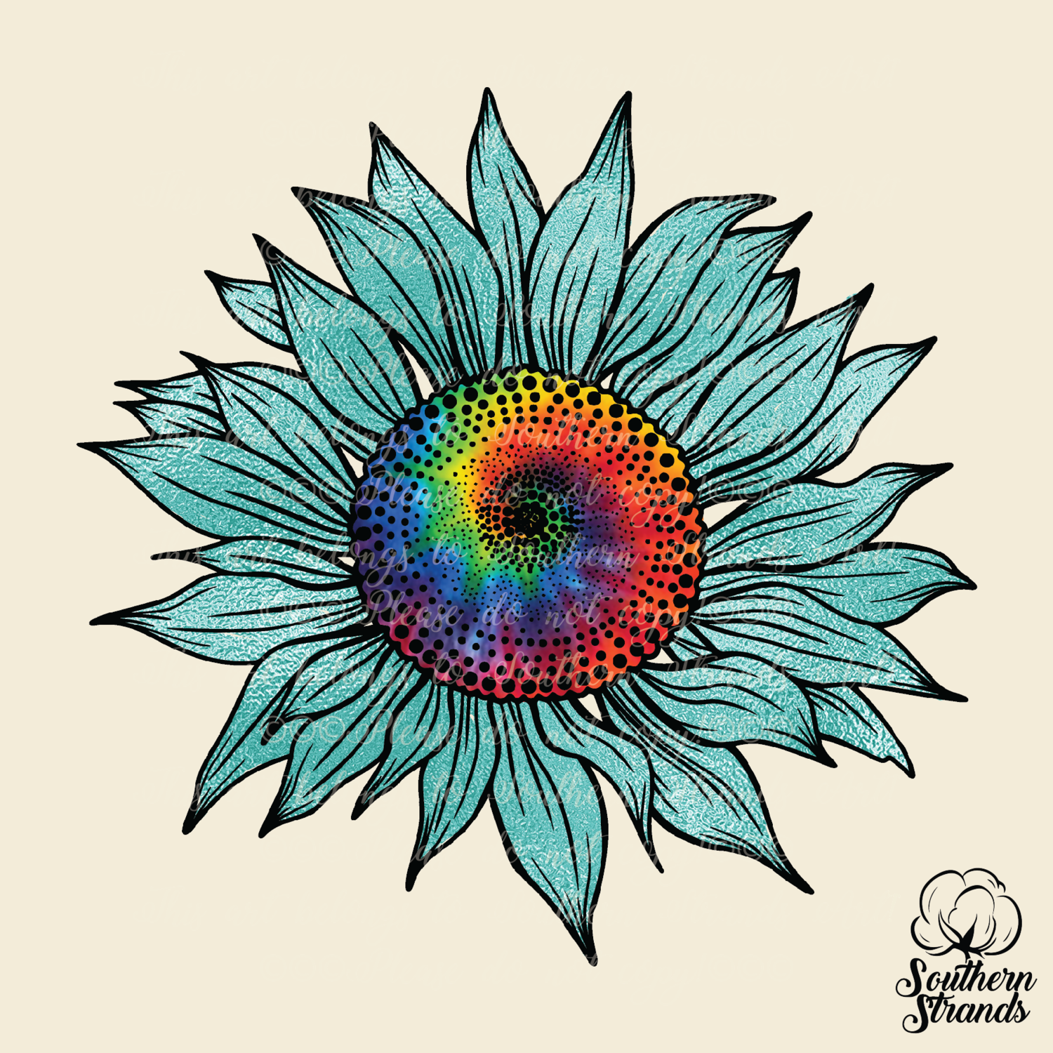 Tie Dye and Shimmer Sunflower | DIGITAL DESIGN