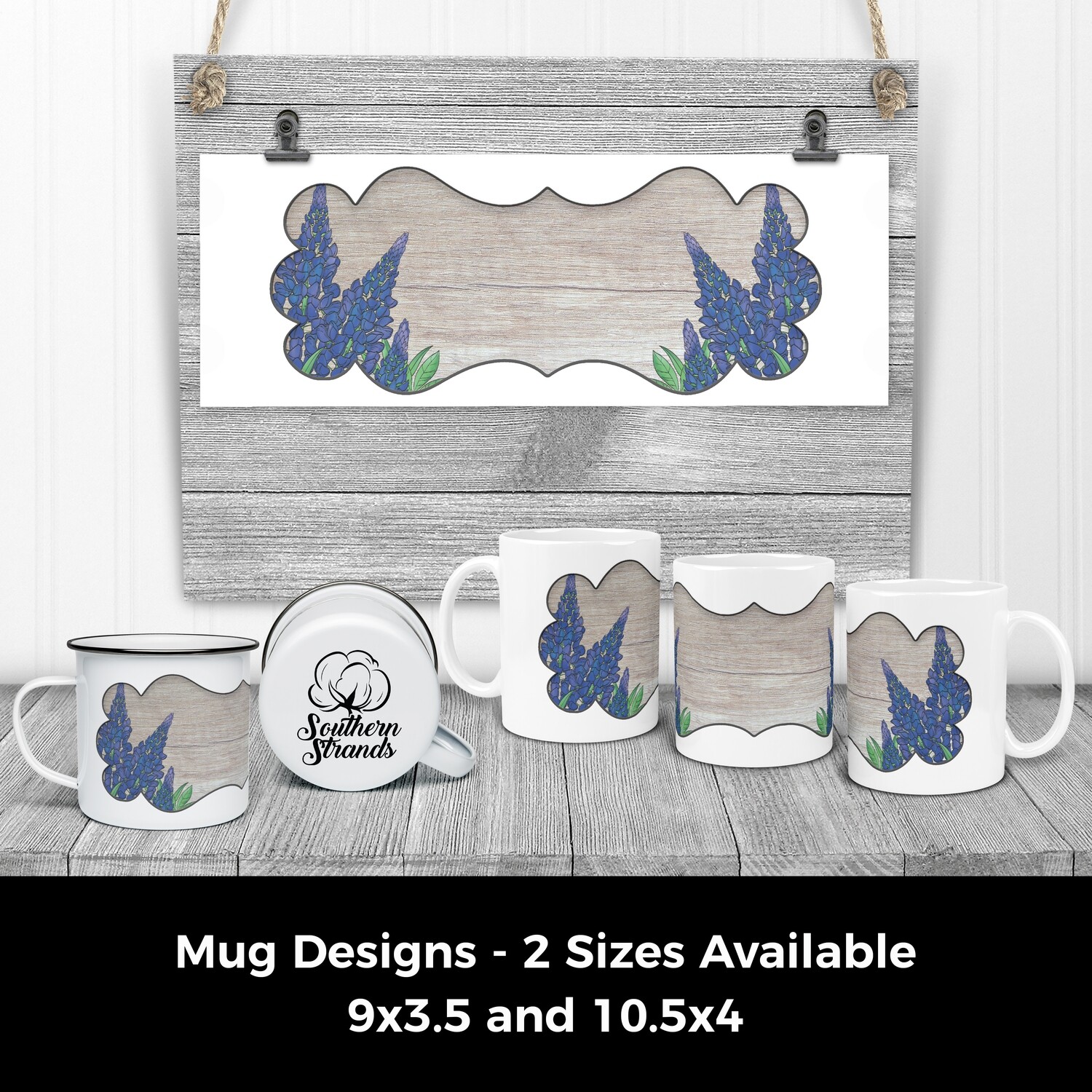 Blue Bonnet Wood Coffee Mug | DIGITAL DESIGN
