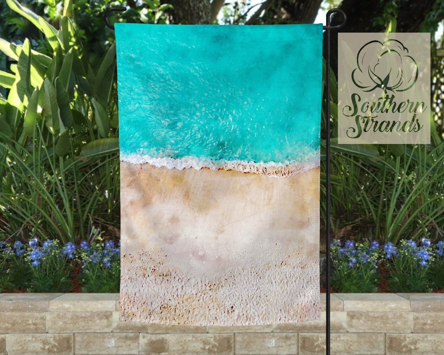 Watercolor Sea and Sand Garden Flag 12x18 NO TEXT | DIGITAL DESIGN