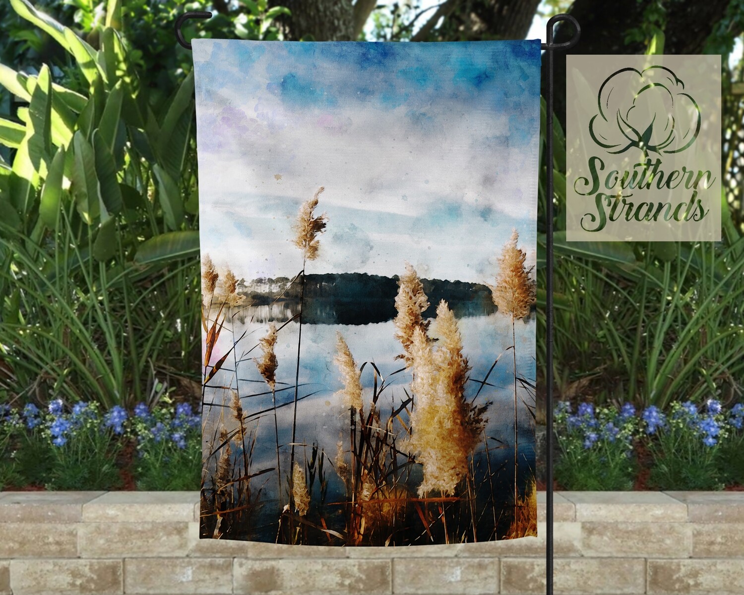 Watercolor Lake Garden Flag 12x18 NO TEXT | DIGITAL DESIGN