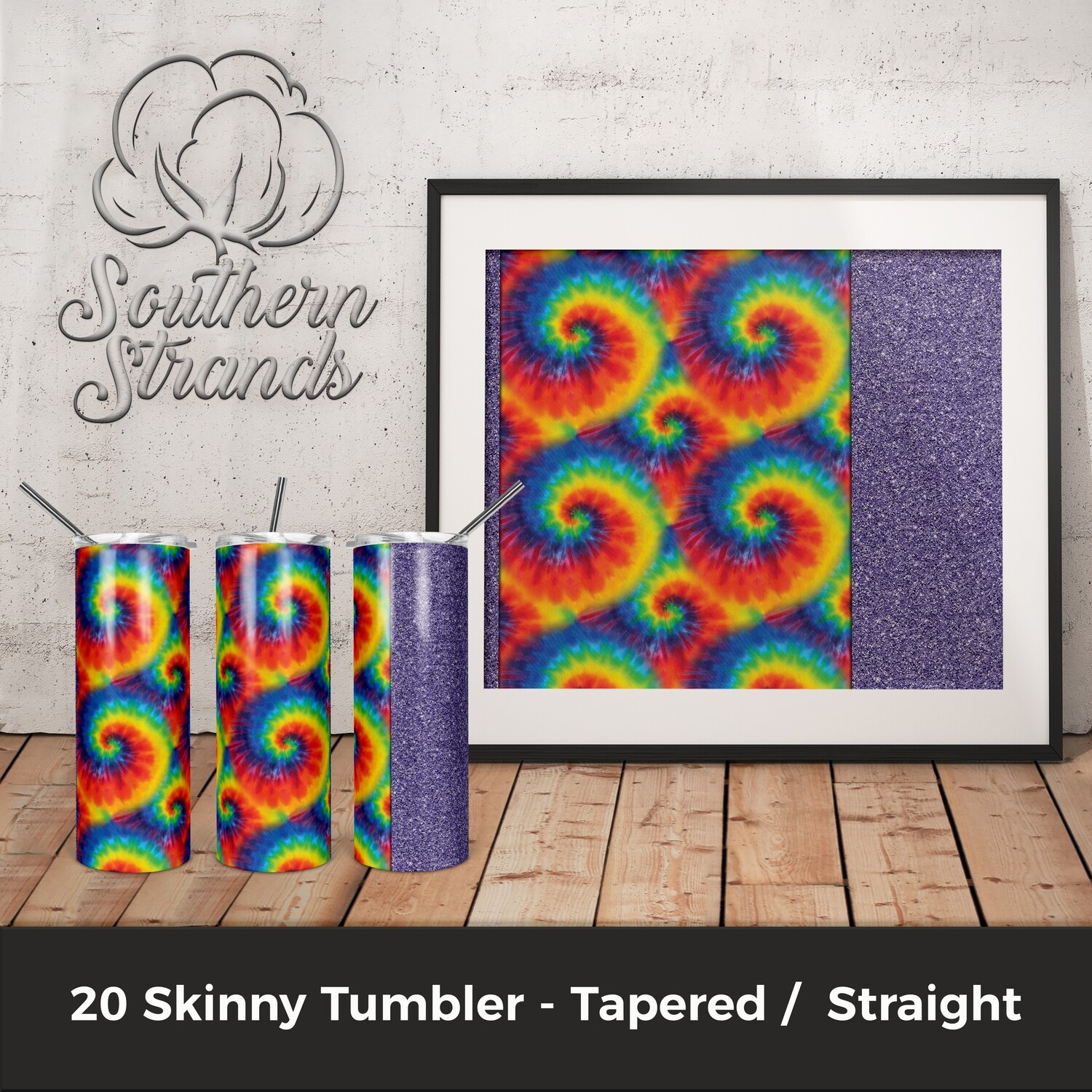 TieDye and Glitter - Purple Tumbler | Add Your Own Text | DIGITAL DESIGN