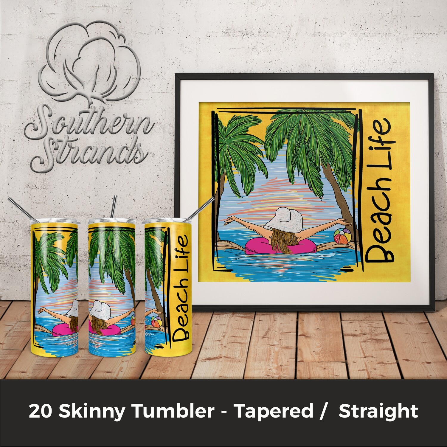 Beach Life Tumbler | Add Your Own Text | DIGITAL DESIGN