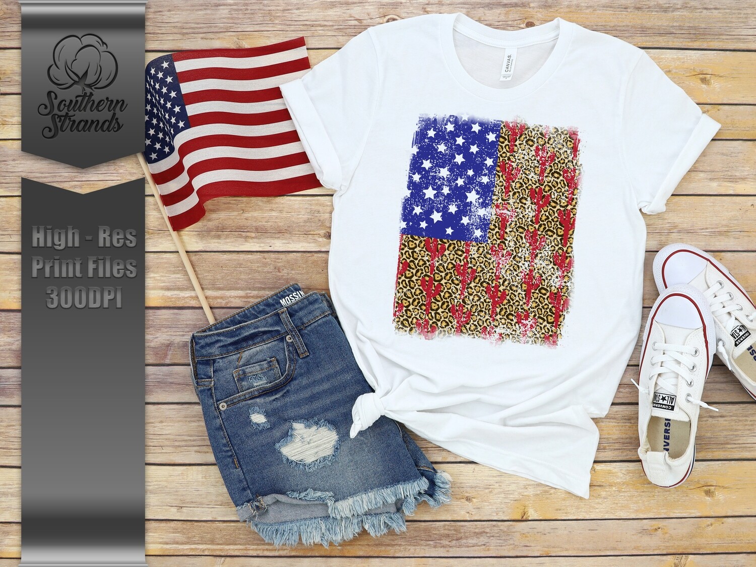 Americana Cactus Flag - Grunged | DIGITAL DESIGN