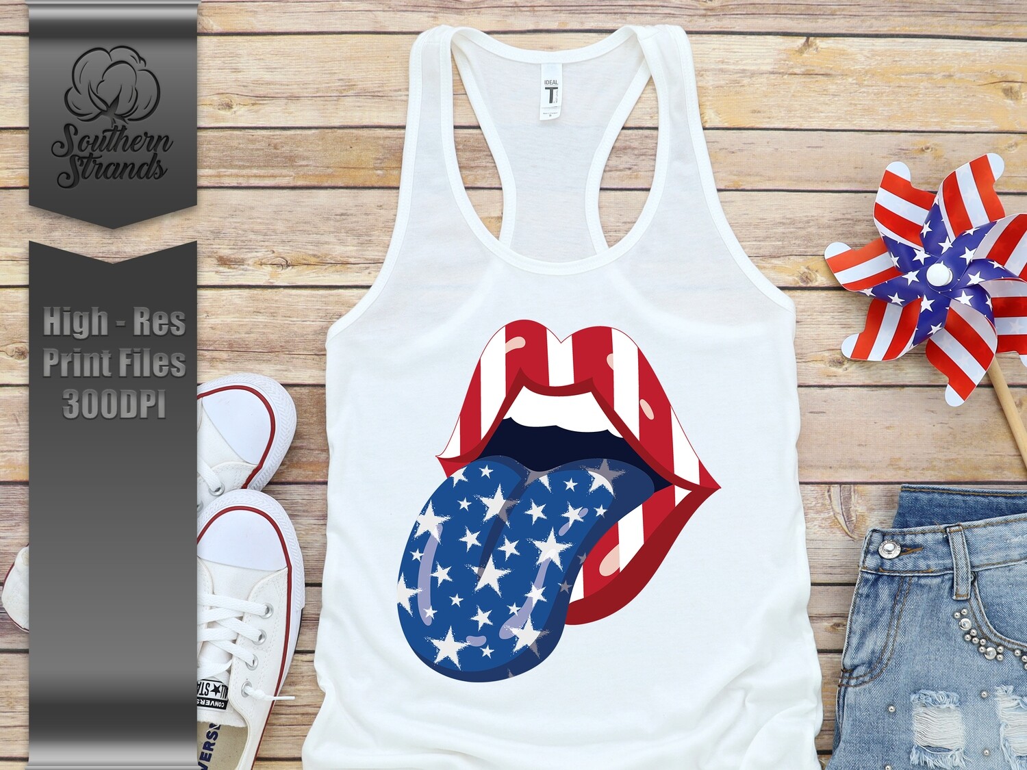 Red White and Blue Vertical Stripe Tongue | DIGITAL DESIGN
