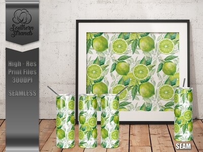 Lime Watercolor Tumbler | Full Wrap | DIGITAL DESIGN