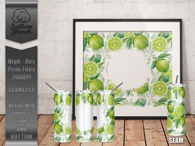 Lime Watercolor Tumbler | Bleached Top Bottom | DIGITAL DESIGN