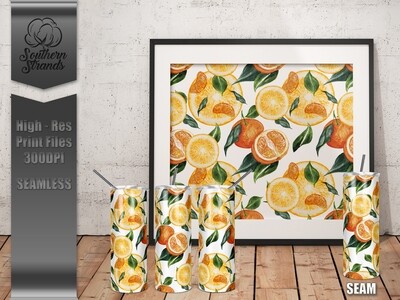 Orange Watercolor Tumbler | Full Wrap | DIGITAL DESIGN