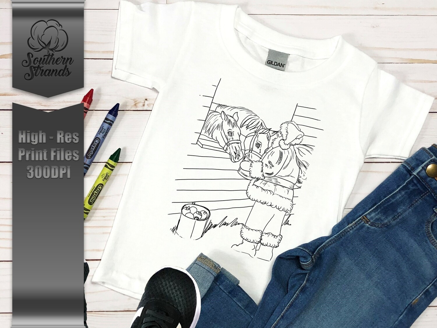 Santa&#39;s Horses Coloring Book Tee | DIGITAL DESIGN