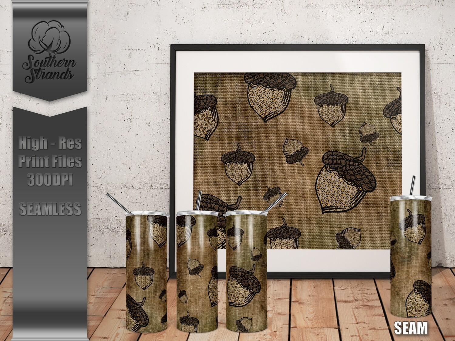 Leopard Acorn Tumbler | SEAMLESS | DIGITAL DESIGN
