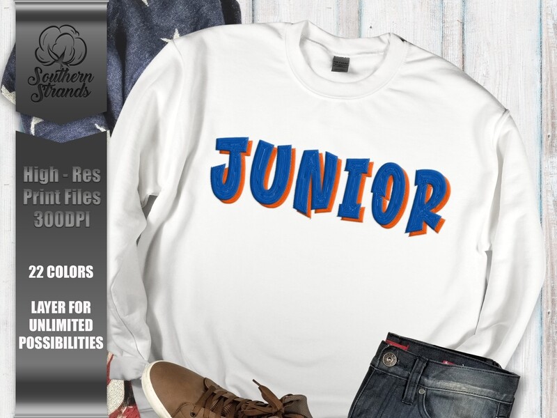 Embroidered High School Names - Junior  Bundle - 22 colors | DIGITAL DESIGN