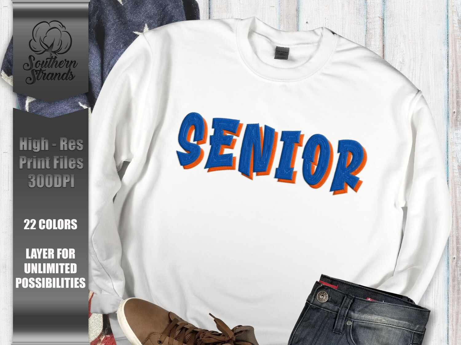 Embroidered High School Names - Senior Bundle - 22 colors | DIGITAL DESIGN