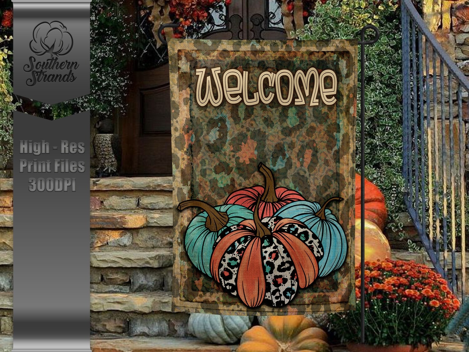 Flashy Fall Pumpkins Garden Flag | Welcome | 12x18