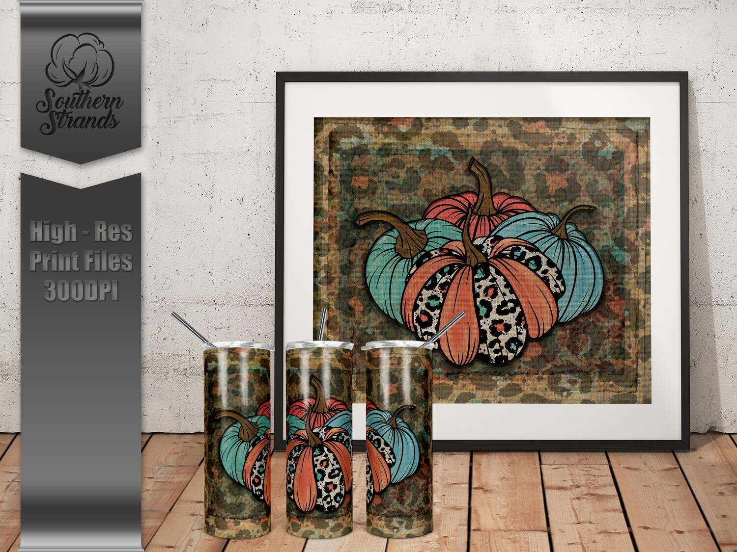 Flashy Fall Pumpkins Tumbler | DIGITAL DESIGN