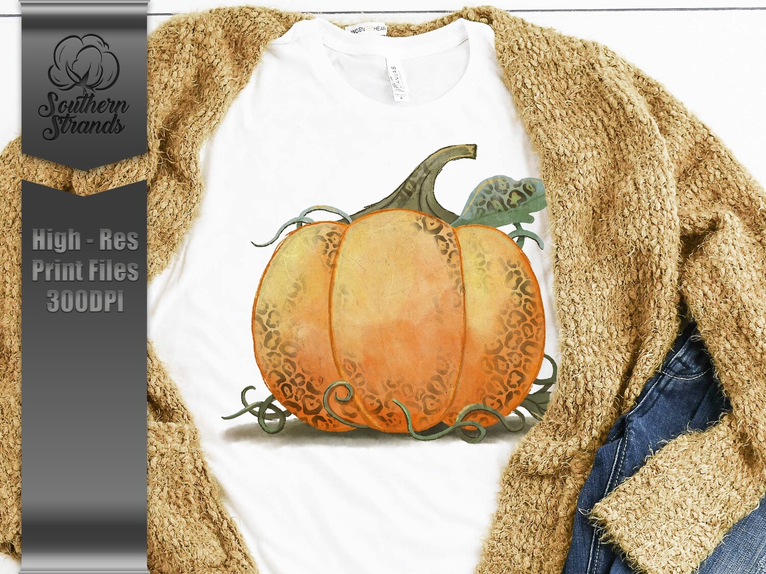 Leopard Watercolor Pumpkin | DIGITAL DESIGN