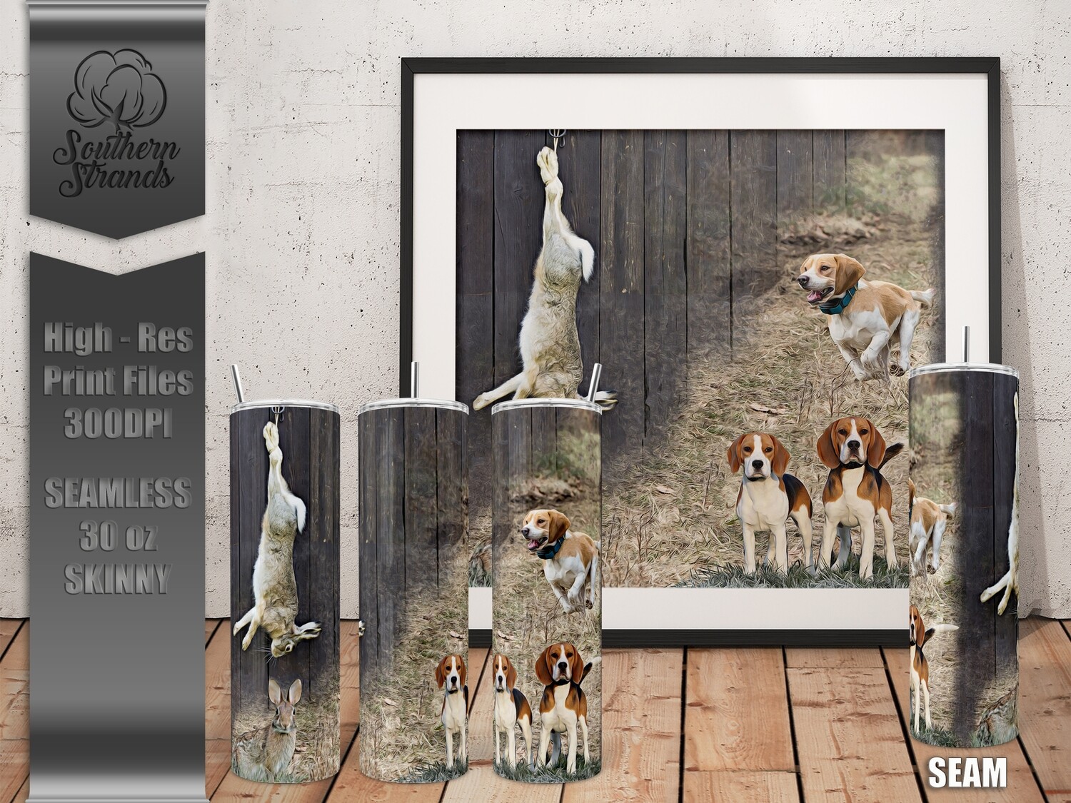 Rabbit Hunting Tumbler | 30oz | Seamless | DIGITAL DESIGN