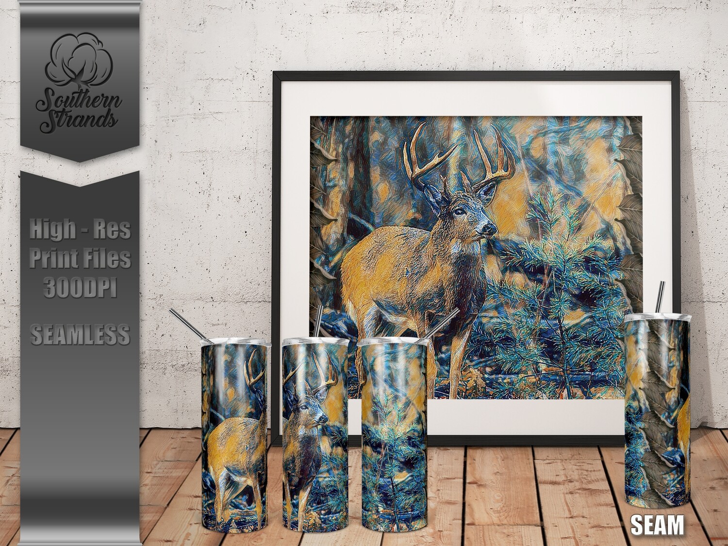 Deer Impression 2 Skinny 20 Tumbler | SEAMLESS | DIGITAL DESIGN