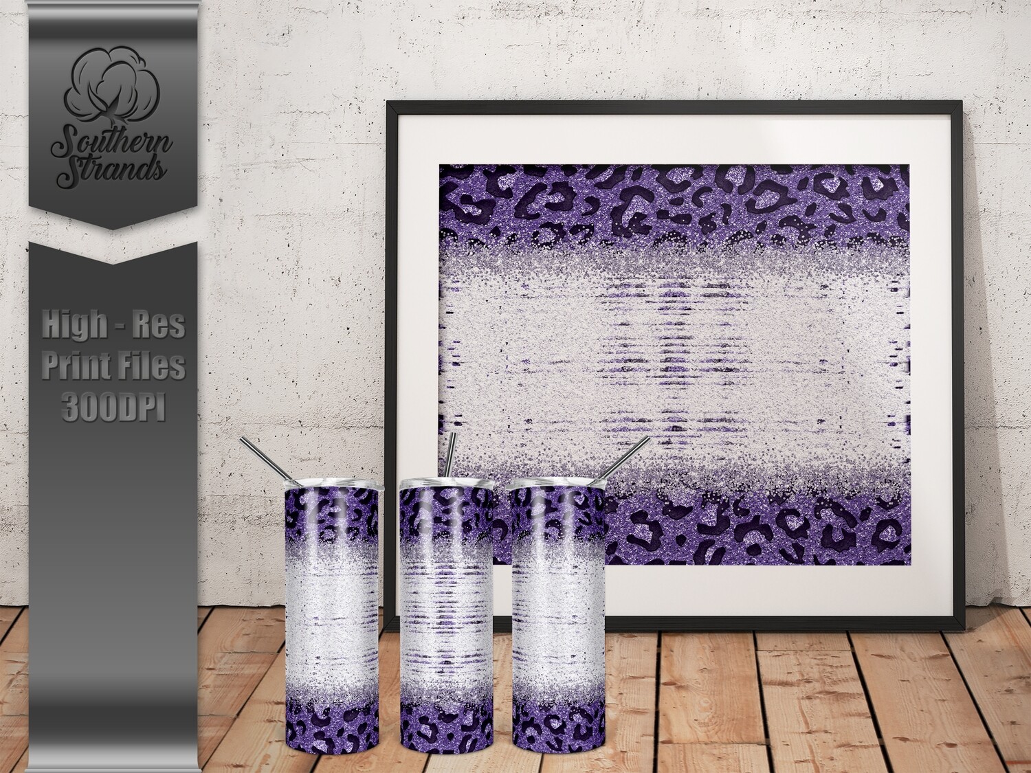 Purple 2 Glitter Leopard Tumbler | DIGITAL DESIGN