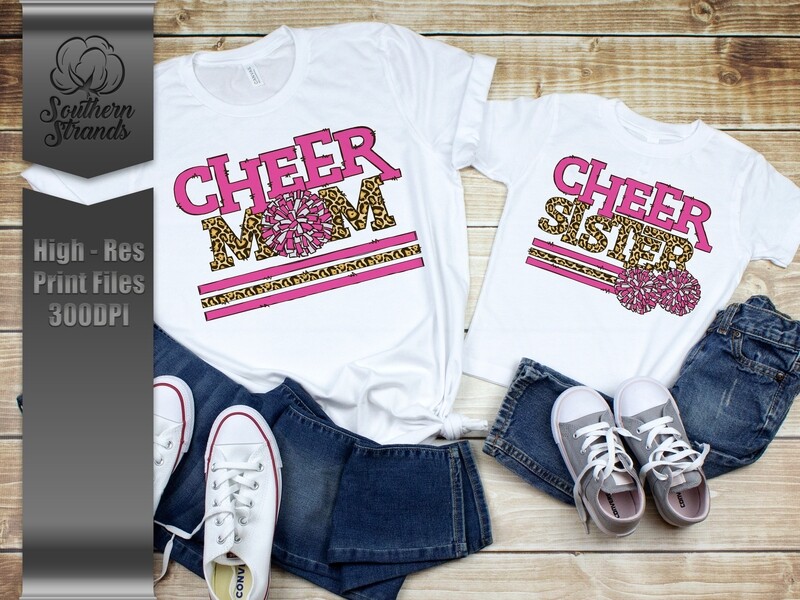 Leopard Cheer | MOM &amp; SISTER | Pink | DIGITAL DESIGN