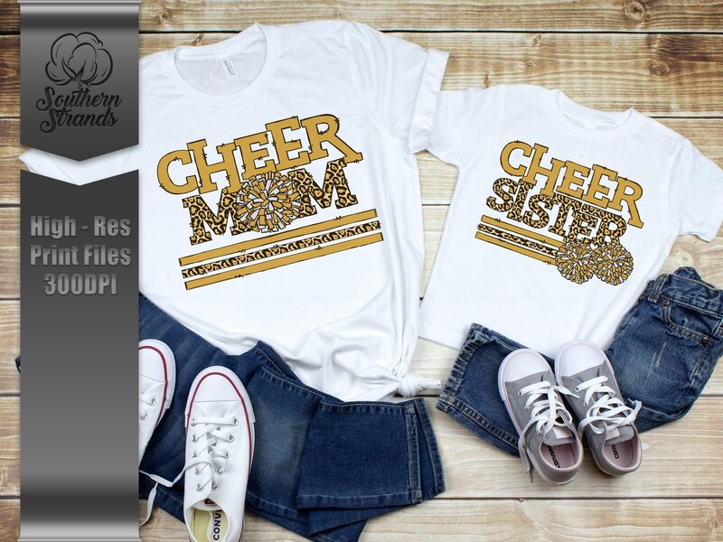 Leopard Cheer | MOM &amp; SISTER | Gold | DIGITAL DESIGN