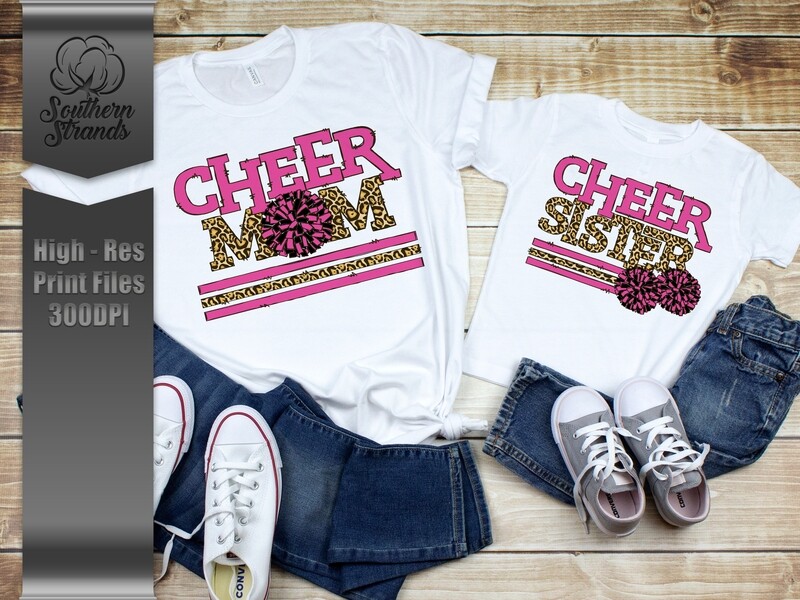 Leopard Cheer | MOM &amp; SISTER | Pink and Black | DIGITAL DESIGN