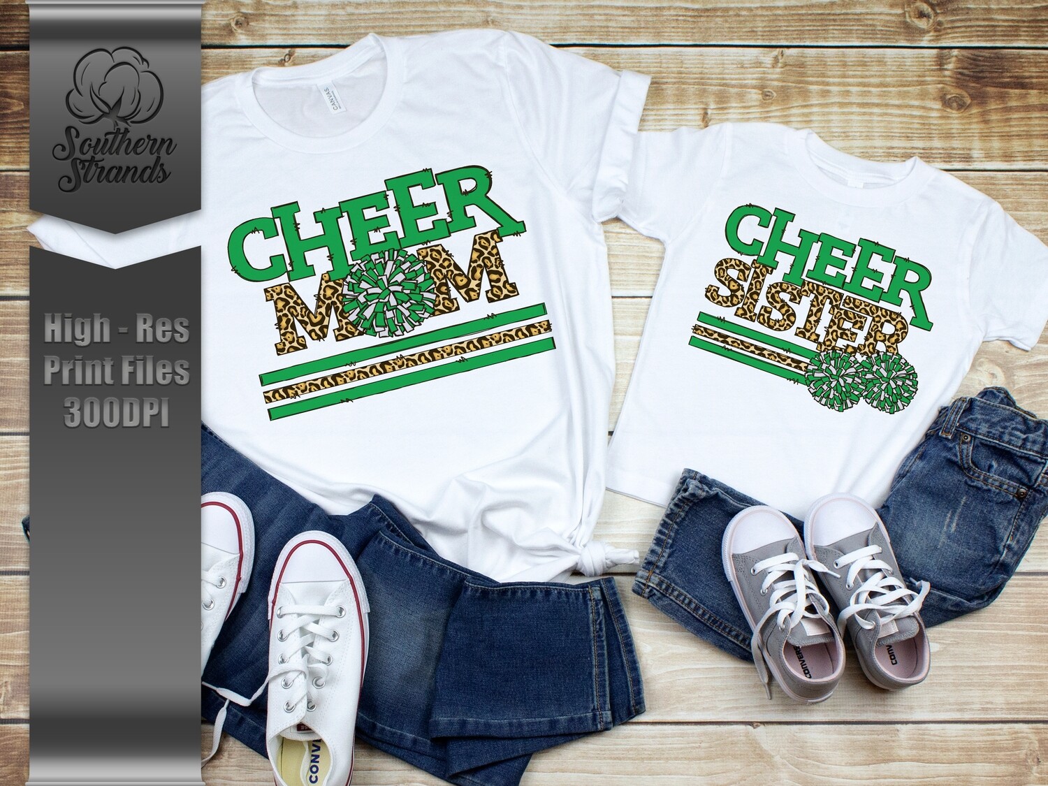 Leopard Cheer | MOM &amp; SISTER | Green | DIGITAL DESIGN