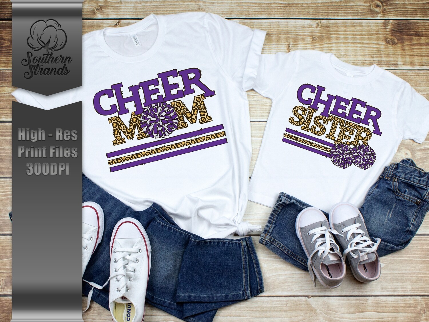 Leopard Cheer | MOM &amp; SISTER | Purple | DIGITAL DESIGN