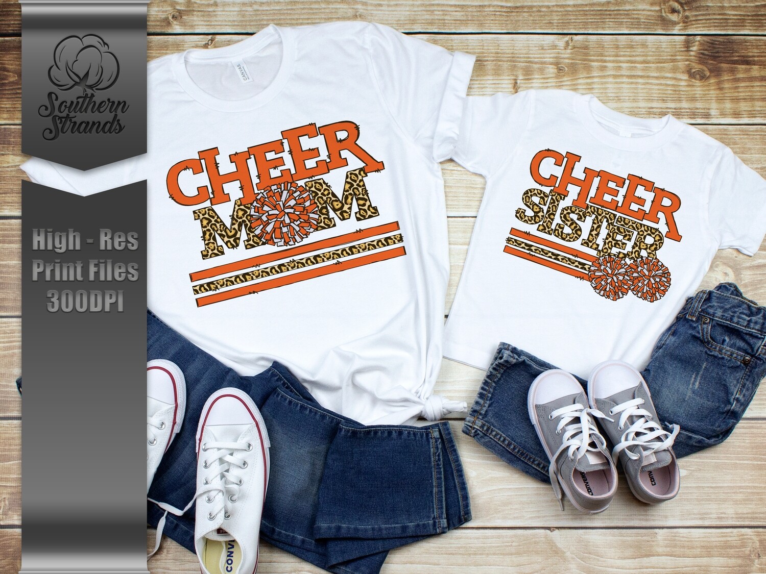 Leopard Cheer | MOM &amp; SISTER | Orange | DIGITAL DESIGN