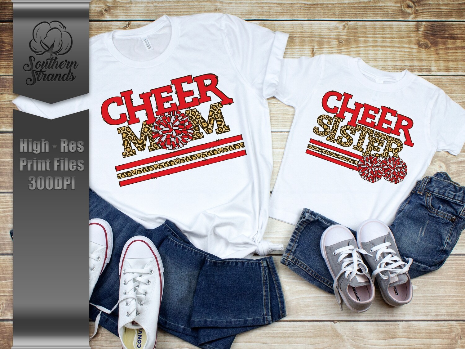 Leopard Cheer | MOM &amp; SISTER | Red | DIGITAL DESIGN