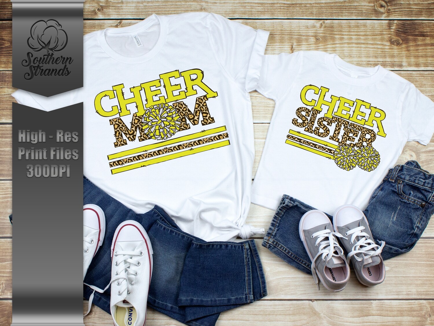 Leopard Cheer | MOM &amp; SISTER | Yellow | DIGITAL DESIGN