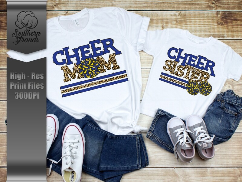 Leopard Cheer | MOM &amp; SISTER | Royal and Gold | DIGITAL DESIGN
