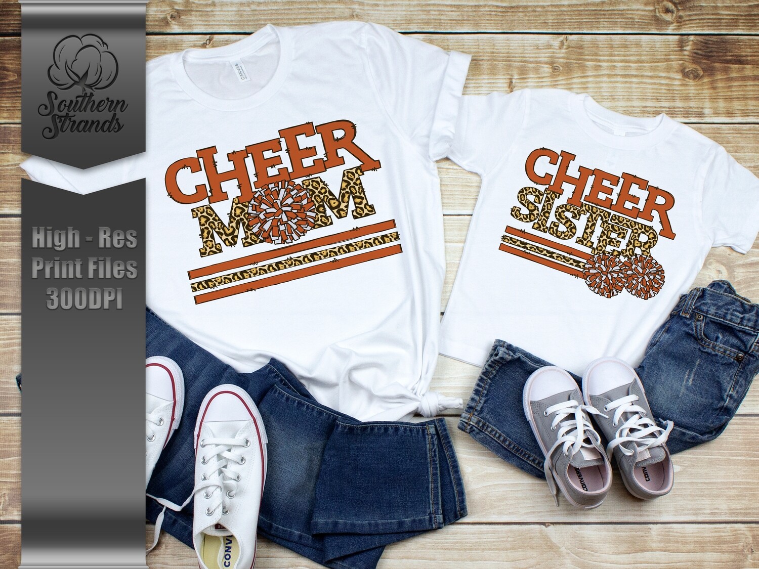 Leopard Cheer | MOM &amp; SISTER | Burnt Orange | DIGITAL DESIGN