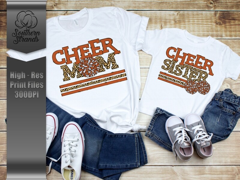 Leopard Cheer | MOM &amp; SISTER | Burnt Orange | DIGITAL DESIGN