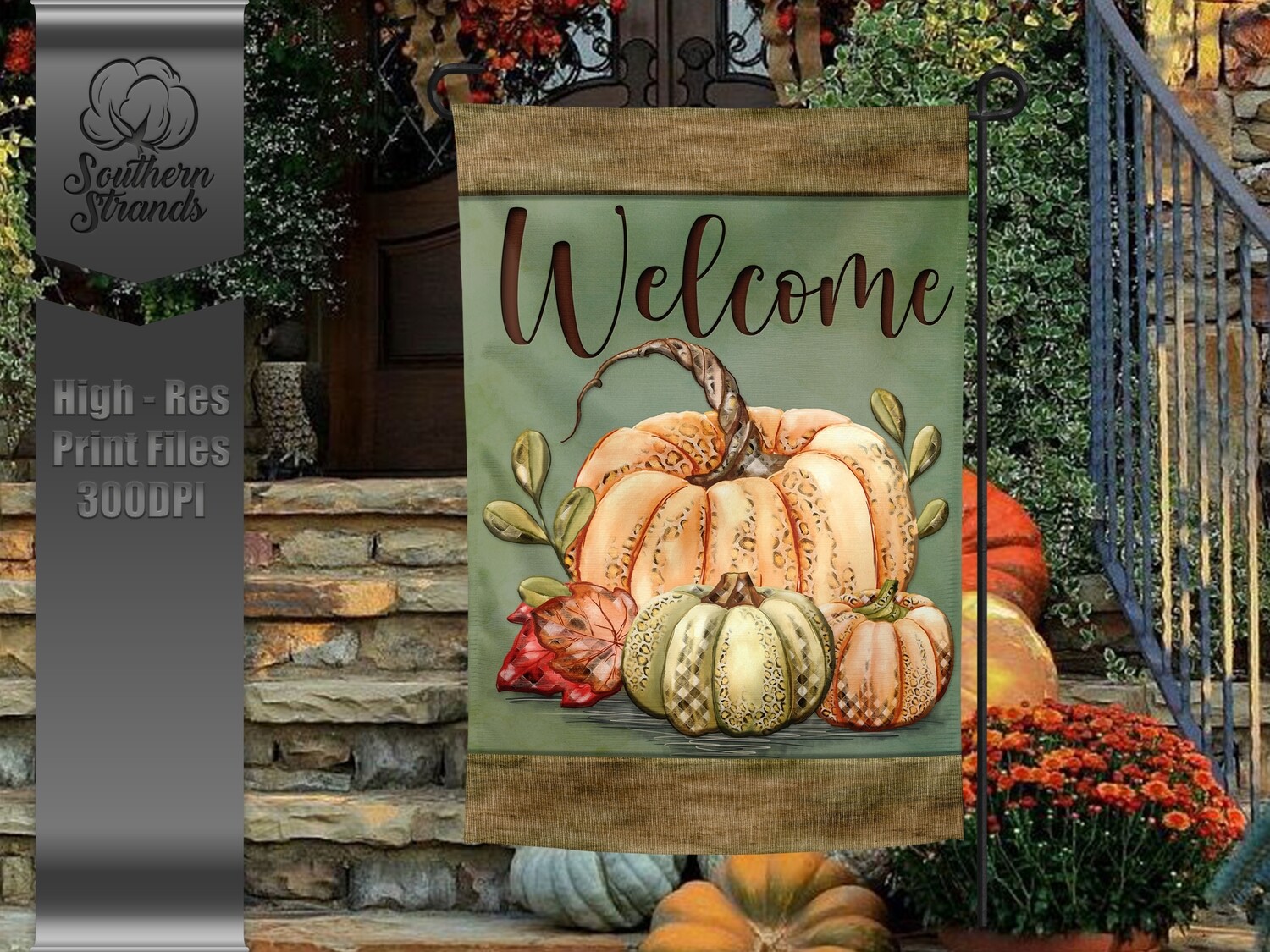 Pattern Pumpkins Garden Flag | 12x18 | Digital Design