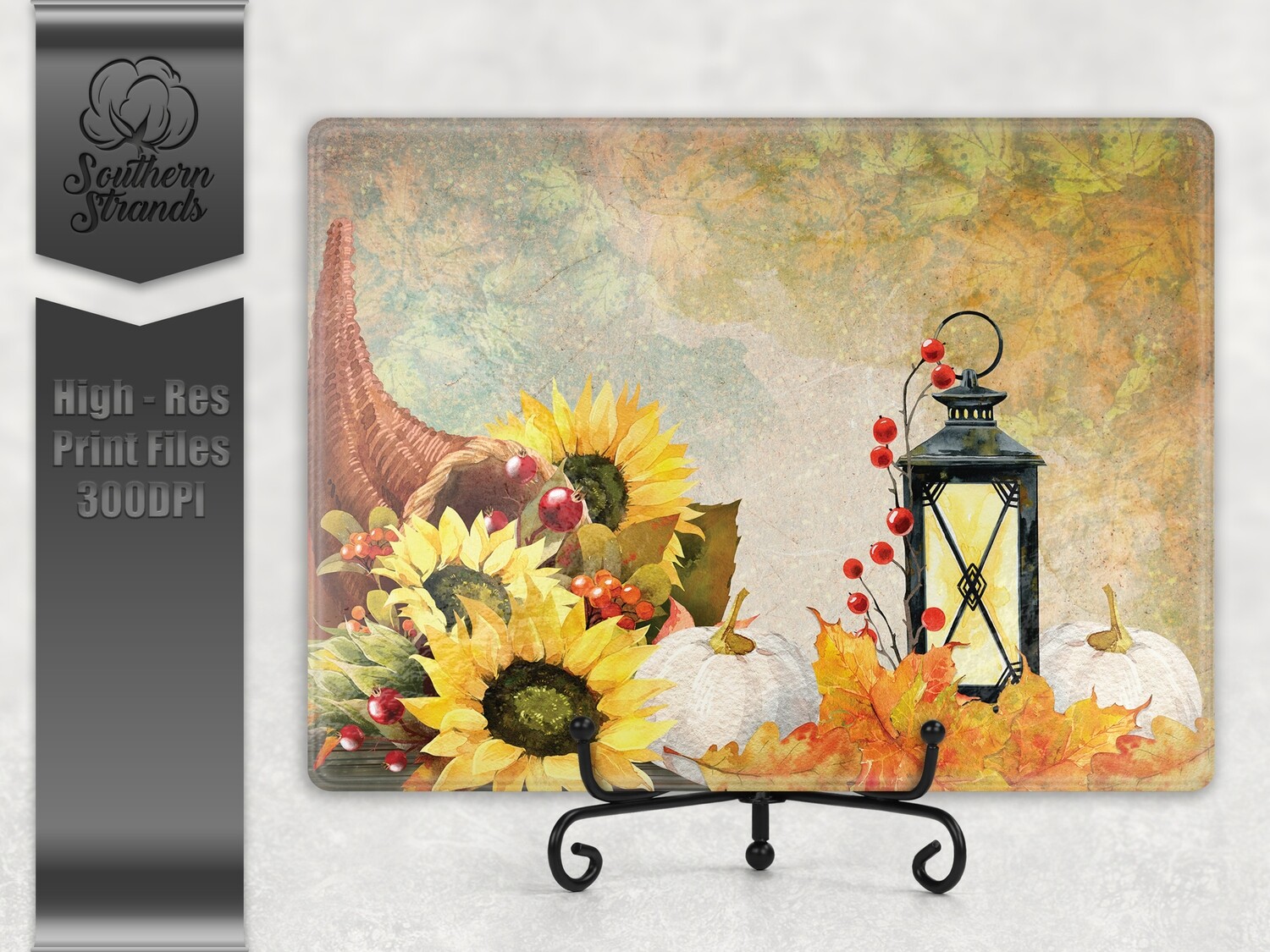 Fall Cornucopia Cutting Board - Add Your Own Name - 2 sizes