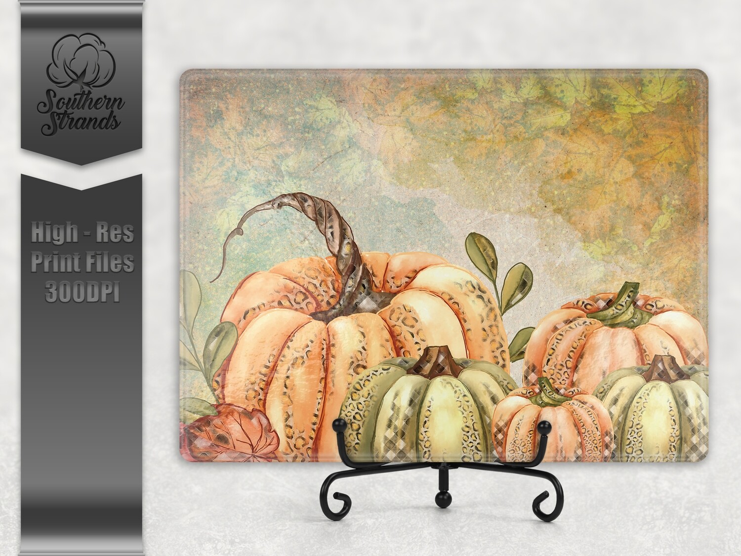 Pattern Pumpkins Cutting Board - Add Your Own Name - 2 sizes
