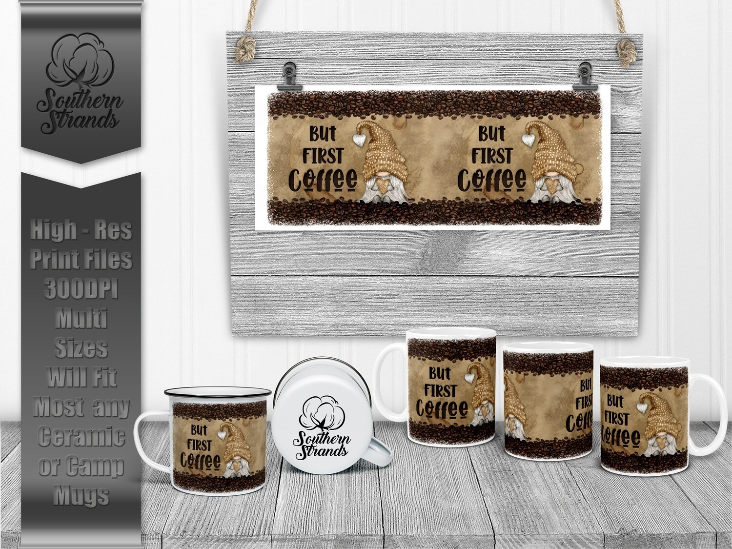 But First Coffee Bleached Edge Mug | DIGITAL DESIGN
