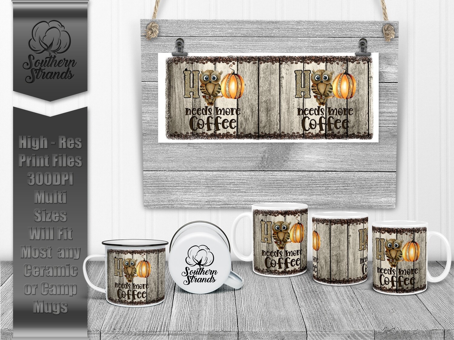 HOO Needs More Coffee Bleached Edge Mug | DIGITAL DESIGN
